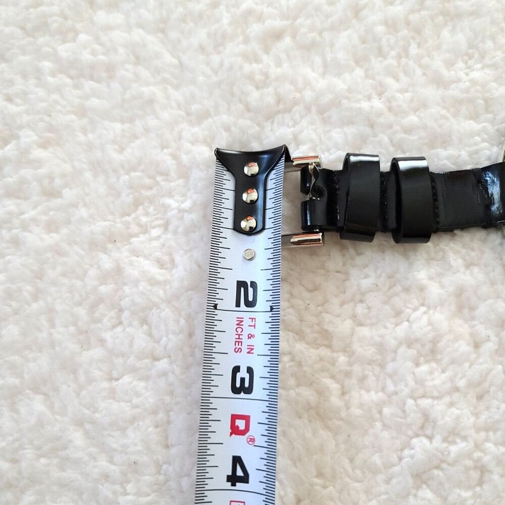 Vintage Sandy Duftler Designs Genuine Leather Belt Black Size Medium Made in USA - Picture 12 of 15